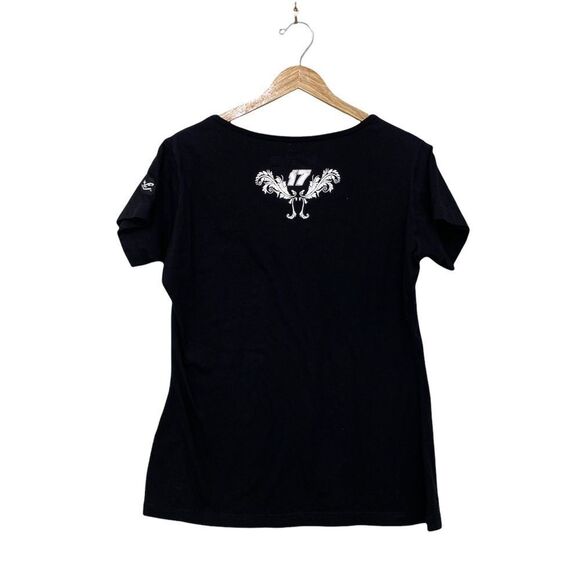 Chase Authentics NASCAR Graphic Black Silver Metallic Short Sleeves Size Large - Picture 2 of 6